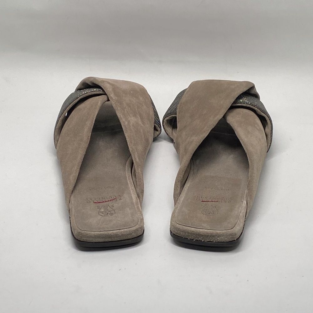 Brunello Cucinelli Monili-Embroidered Suede Slides size 41 - Picture 8 of 11